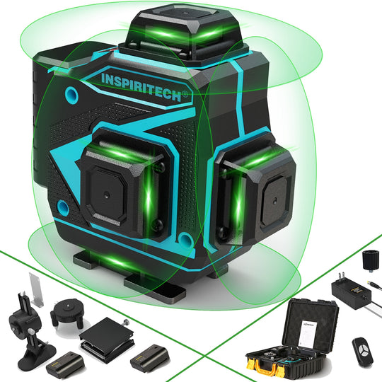 Inspiritech 4x360° Self-Leveling Line Laser Level With Remote Control TDY01GS16