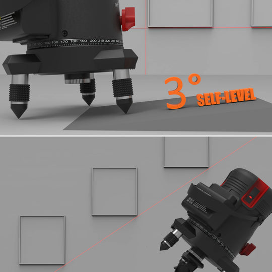 Inspiritech 5 Lines Red Beam Self-Leveling Laser Level with 360° Rotary Base TR-5LR-1