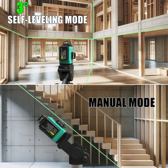 Inspiritech 3x360° Self-Leveling Line Laser Level With Remote Control TQY-G3T12