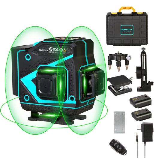 Inspiritech 3x360° Self-leveling Line Laser Level with Remote Control TDY01GS