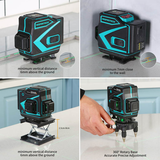 Inspiritech 3x360° Self-leveling Line Laser Level with Remote Control TDY01GS