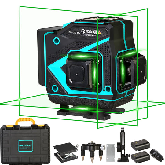 Inspiritech 3x360° Self-leveling Line Laser Level with Remote Control TDY01GS