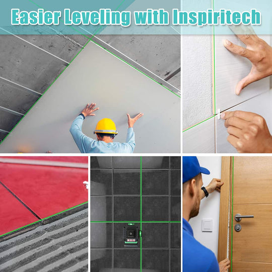 Inspiritech 3x360° Self-Leveling Line Laser Level With Remote Control TDY01
