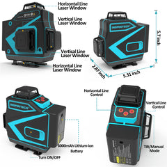 Inspiritech 4x360° Self-Leveling Line Laser Level With Remote Control TDY01GS16