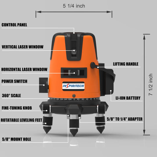INSPIRITECH 360 green laser level self leveling for picture hanging  construction