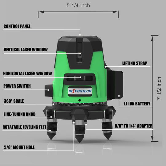 INSPIRITECH Floor Laser Level Self Leveling Line tool 3x360 for Floor Wall  Tile