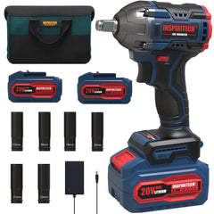 Cordless Impact Wrench, 1/2 Inch Brushless Impact Gun with Max Torque 410N.m(300ft-lbs)