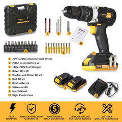 Inspiritech 20V Brushless Cordless Impact Drill with 2 Batteries BL6013